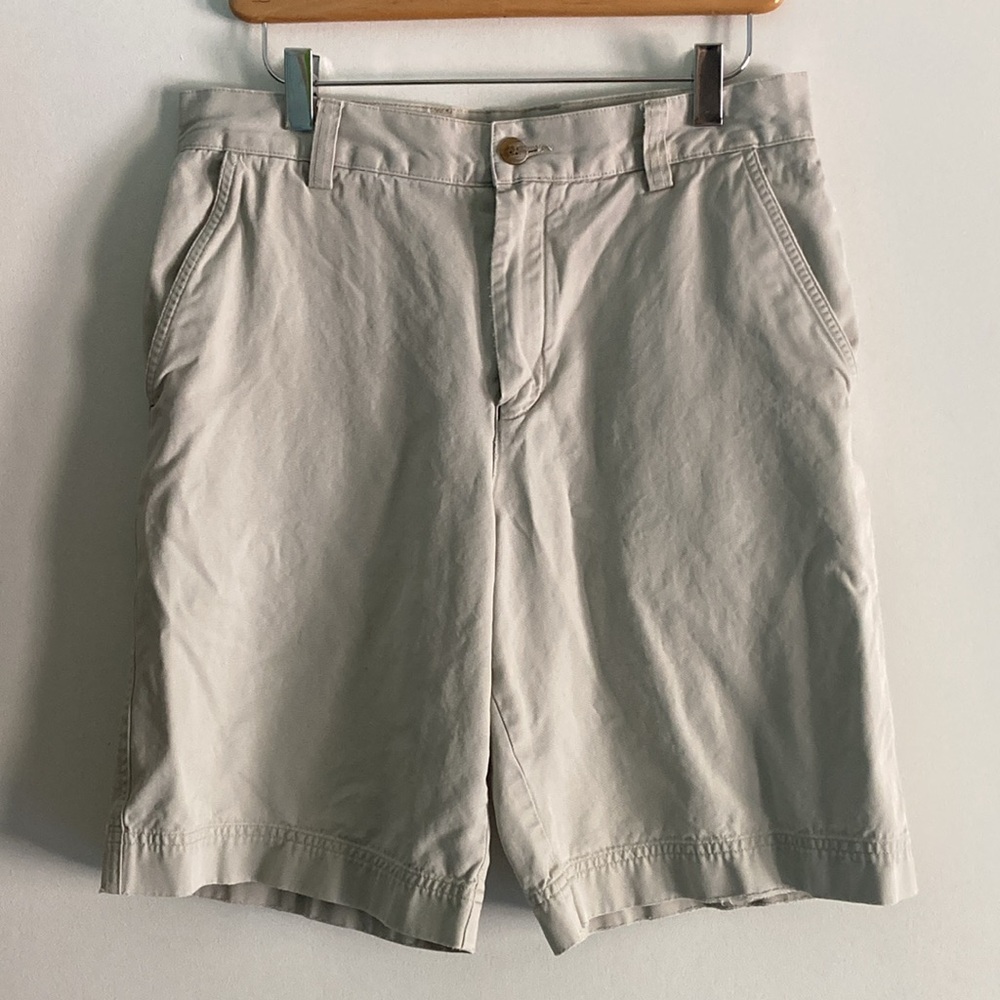 Lacoste Mens Size 32 Light Tan Cotton Khaki Shorts 9.5" Inseam  12" Rise